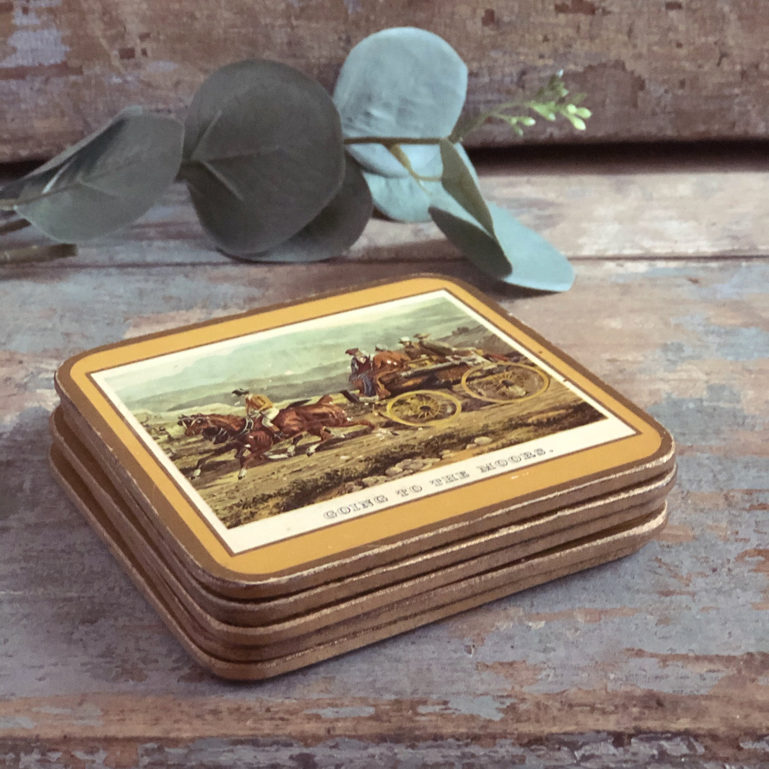 Coaching Series Vintage Pimpernel Coaster Set Drinkware Drink & Barware