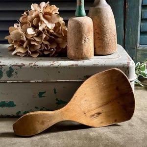 Antique Wood Butter Paddle - Spatula - Primitive Kitchen