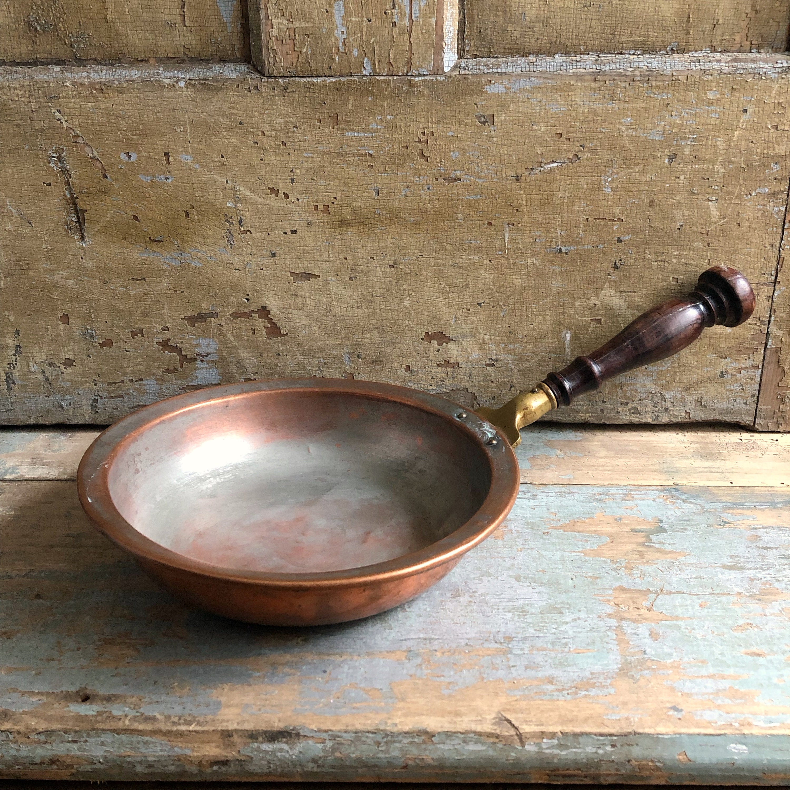 Small Vintage Copper Pots With Handles Three Heavy Graduated Sauce