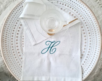 Spring small linen coffee table runner custom embroidered/ Farmhouse table linens personalized/ Kitchen table decor/ Housewarming gift Her