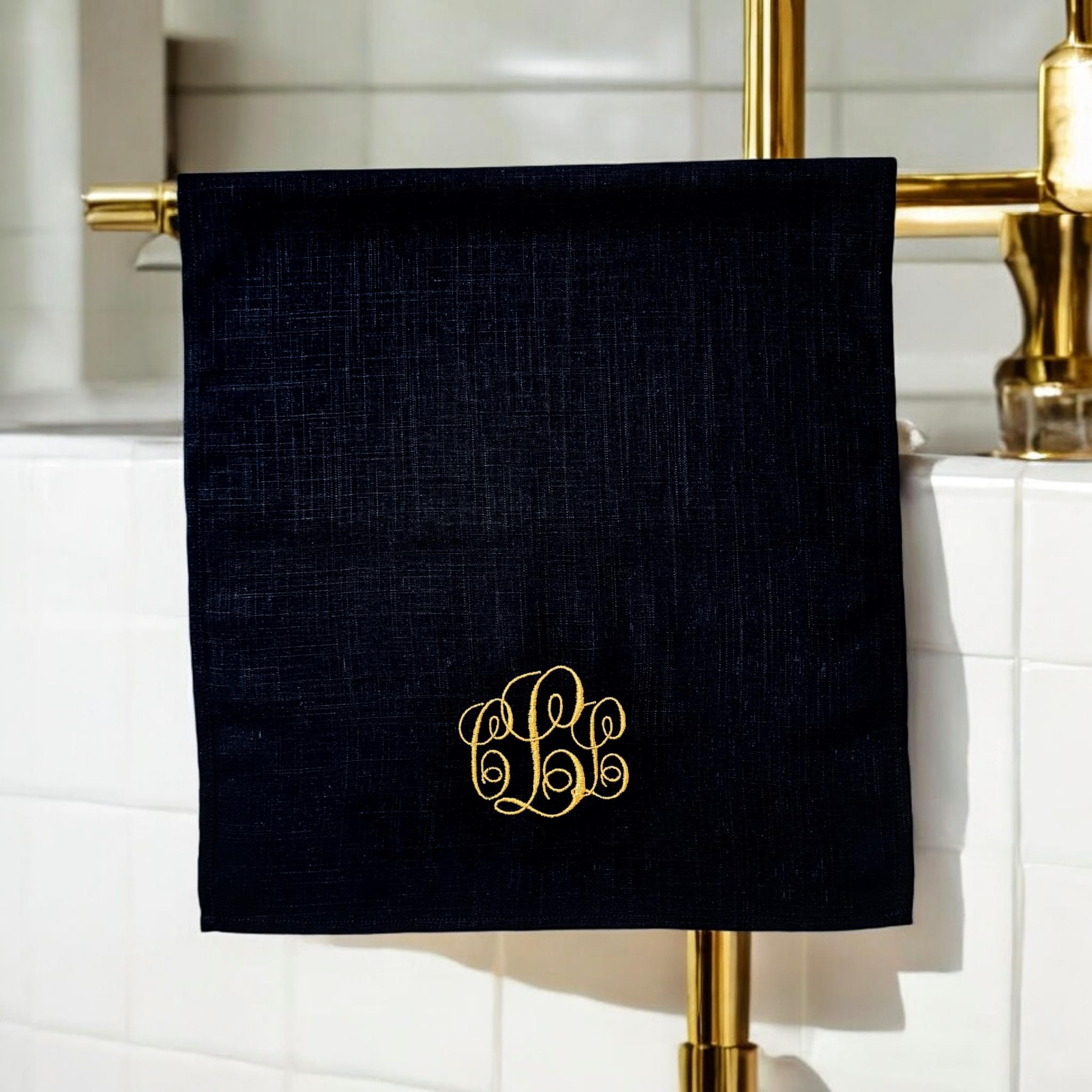 Black and gold decorative hand towels shop