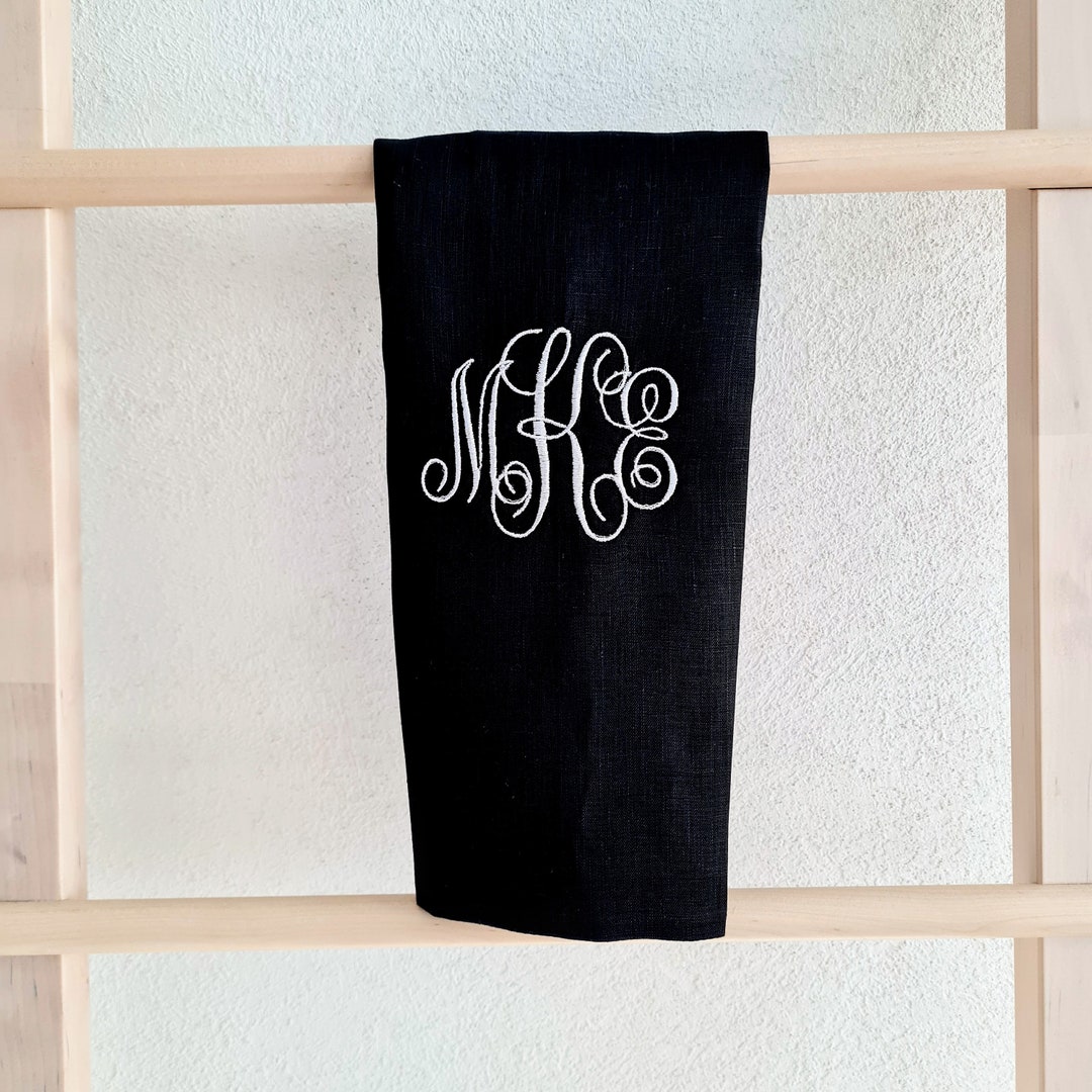 Monogram Hand Towels Linen Custom Embroidered/ Personalized Parents