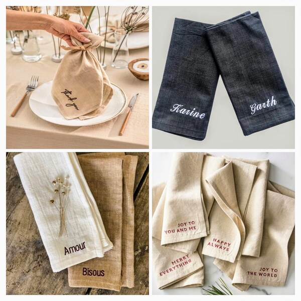 Custom Logo Napkins Etsy