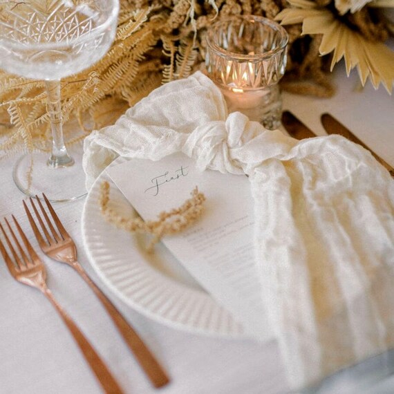 Dinner Cheese Cloth Napkins Reusable/ Gauze/ Fringe/ Unpaper Etsy