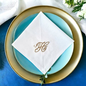 Personalized cloth dinner napkins linen set custom embroidered/ Presents for Mom/ Dad/ Parent Wedding practical gift memory/ Bday gift Her