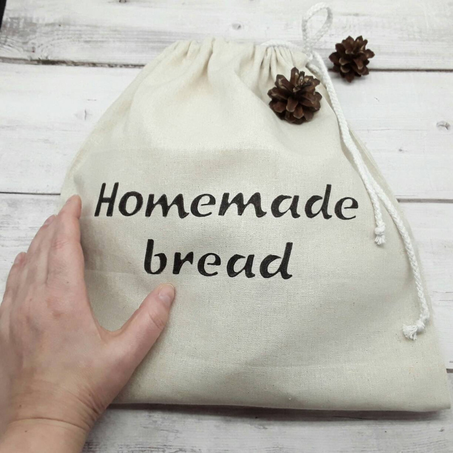 Bakery bag for bread Natural Bread keeper linen Personalized Etsy