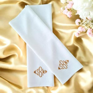 Stonewashed Leinenservietten Goldmonogramm individuell gestickt / Personalisierte Stoffservietten Hochzeit Bday Bestfriend Geschenk Braut Bräutigam Geschenke