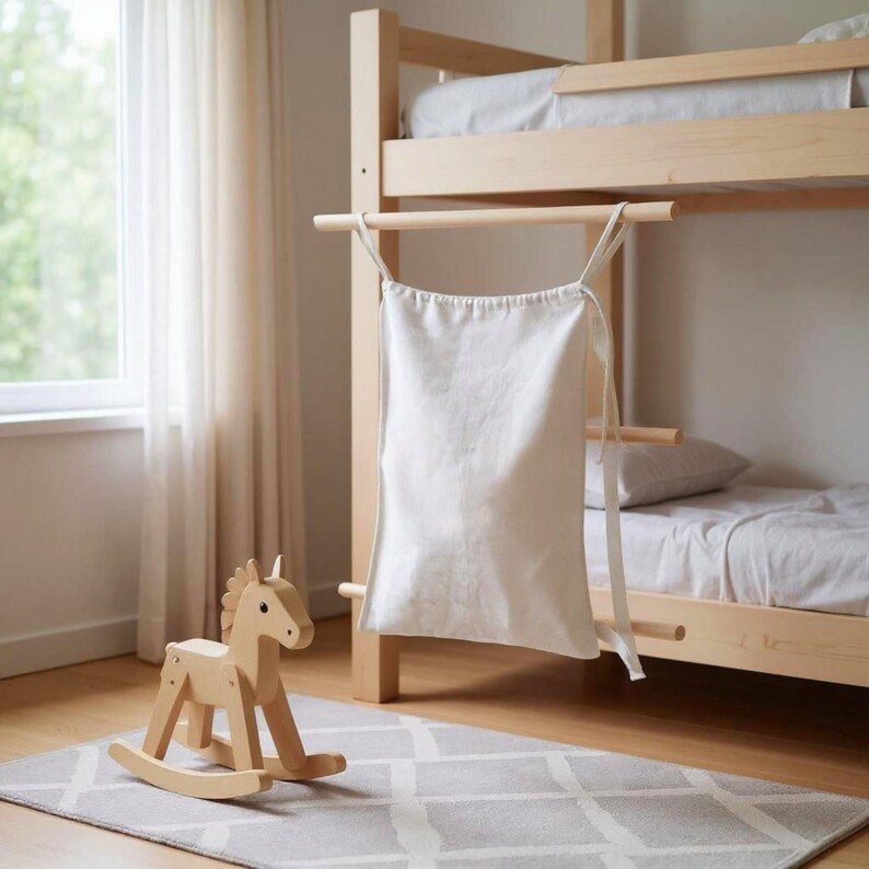 Monogrammed Linen Laundry Backpack - Thumbnail 3