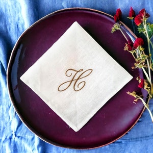 Personalized cloth dinner napkins linen set custom embroidered/ Presents for Mom/ Dad/ Parent Wedding practical gift memory/ Bday gift Her