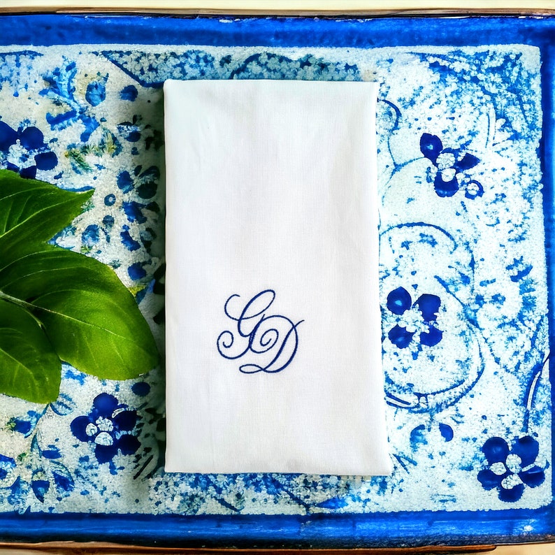 Linen cloth dinner napkins set custom embroidered/ Personalized presents for Mom/ Dad/ Parent Wedding gift memory/ Bestfriend Bday gift
