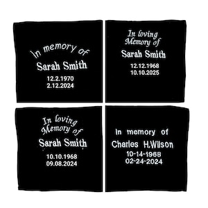 Funeral handkerchief custom embroidered Commemorative condolence gift personalized/ Bereavement gift Loss of Mother Father memorial favors