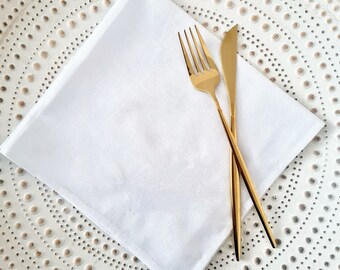 White linen napkins set/ Cloth dinner napkins bulk/ Bridal luncheon/ Rehearsal Dinner/ Parents Wedding gift.