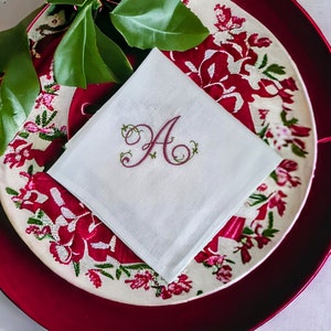 Personalized cloth dinner napkins linen set custom embroidered/ Presents for Mom/ Dad/ Parent Wedding practical gift memory/ Bday gift Her