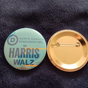 2024 North Dakota Democratic Party Presidential elect Harris Walz campaign button