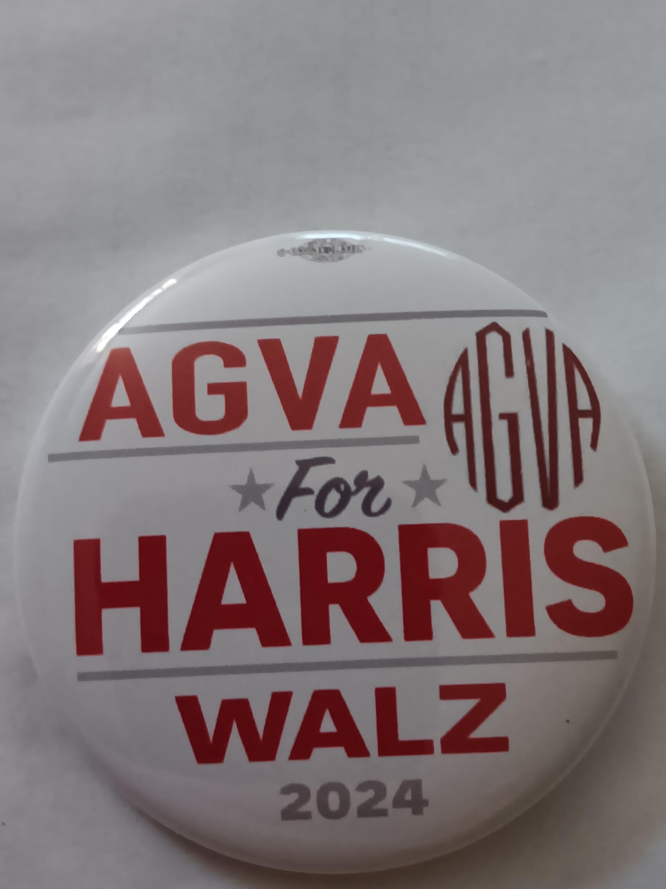 AGVA American Guild of Variety Artists 2024 Harris Walz presidential campaign button
