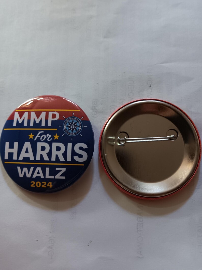 2024 MMP Masters, Mates and Pilots Union Harris Walz Presidential Campaign Button Etsy