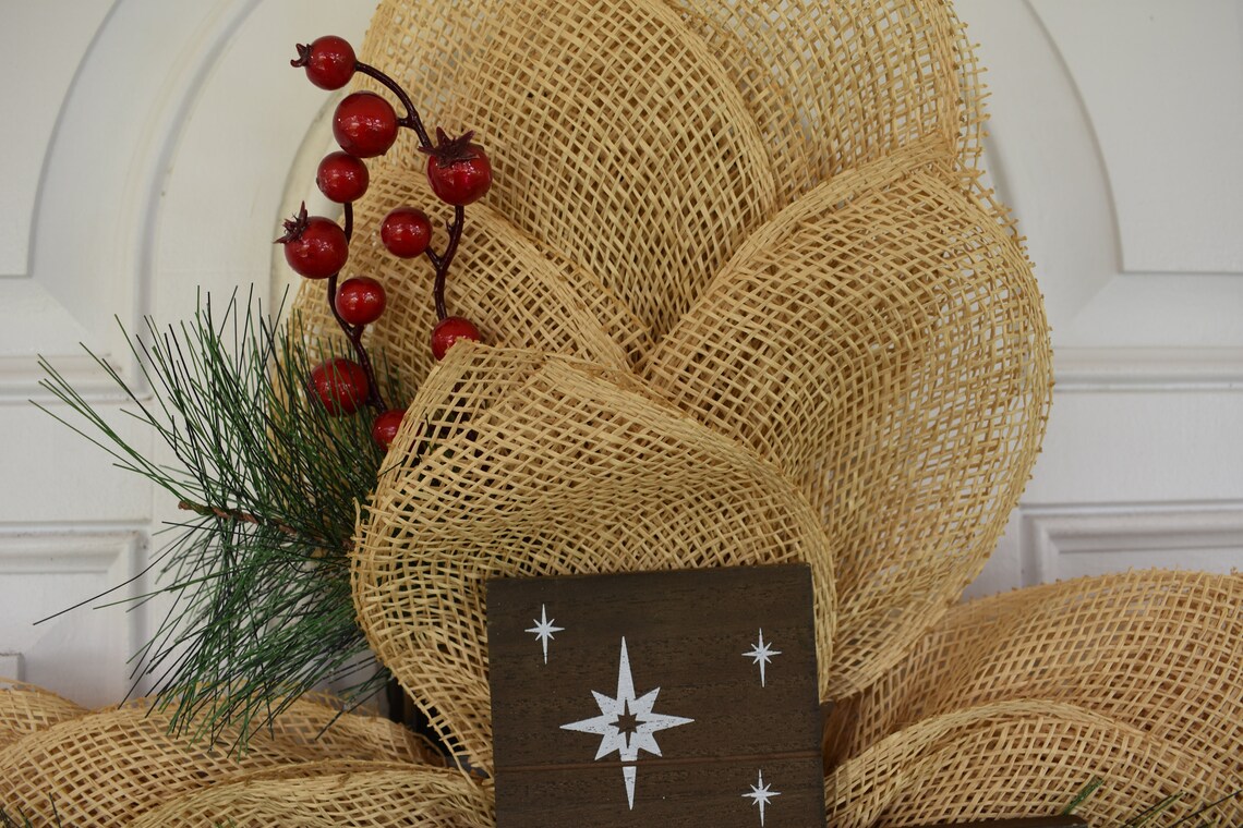 Christmas Cross Wreath Religious Christmas Wreath Cross Door Etsy