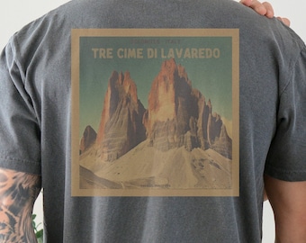 Tre Cime di Laverado T-Shirt, Dolomites T shirt, Comfort Colors T-shirt, Hiking Shirt, Italian Alps Shirt