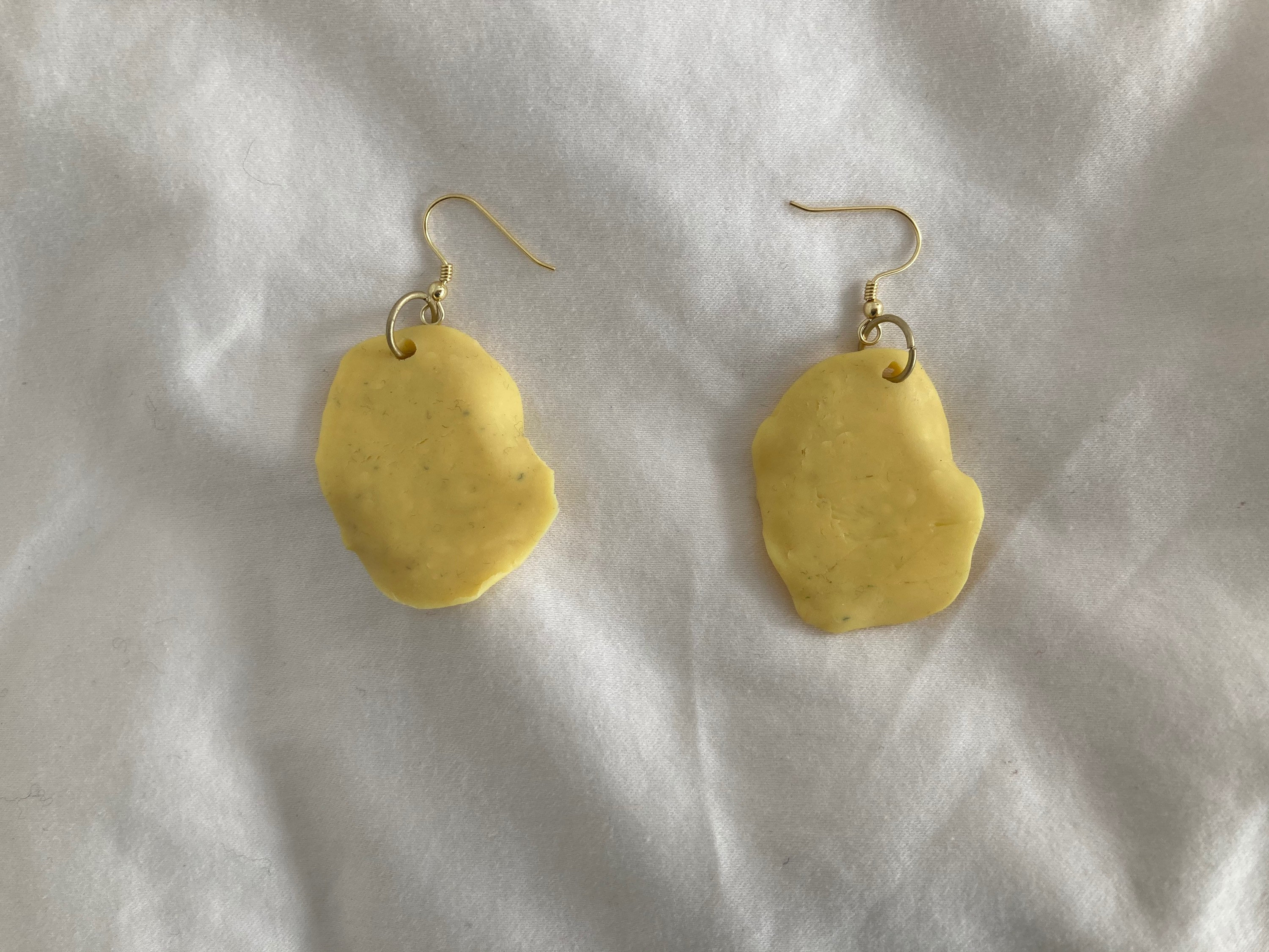 Polymer clay potato chip dangly earrings Etsy