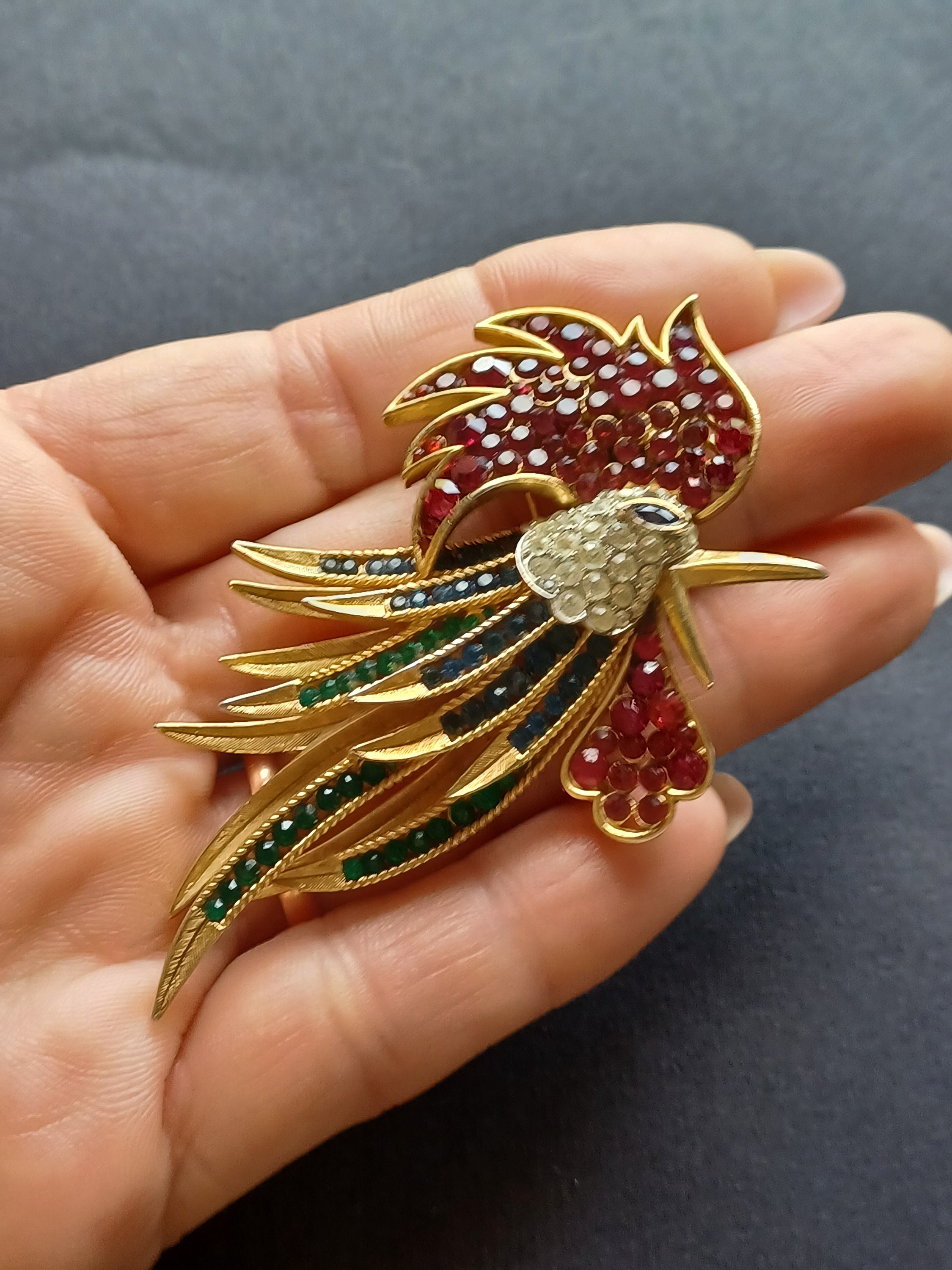 アクセサリー Vintage Trifari brooch RARE VINTAGE CROWN TRIFARI ALFRED PHILIPPE RHINESTONE GOLD