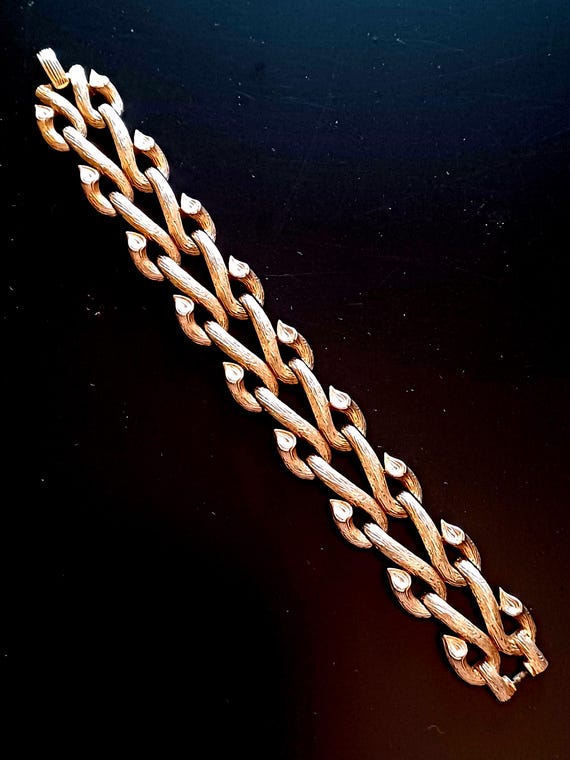 Bracciale Trifari goldtone motivo a rami intrecciati vintage anni '60