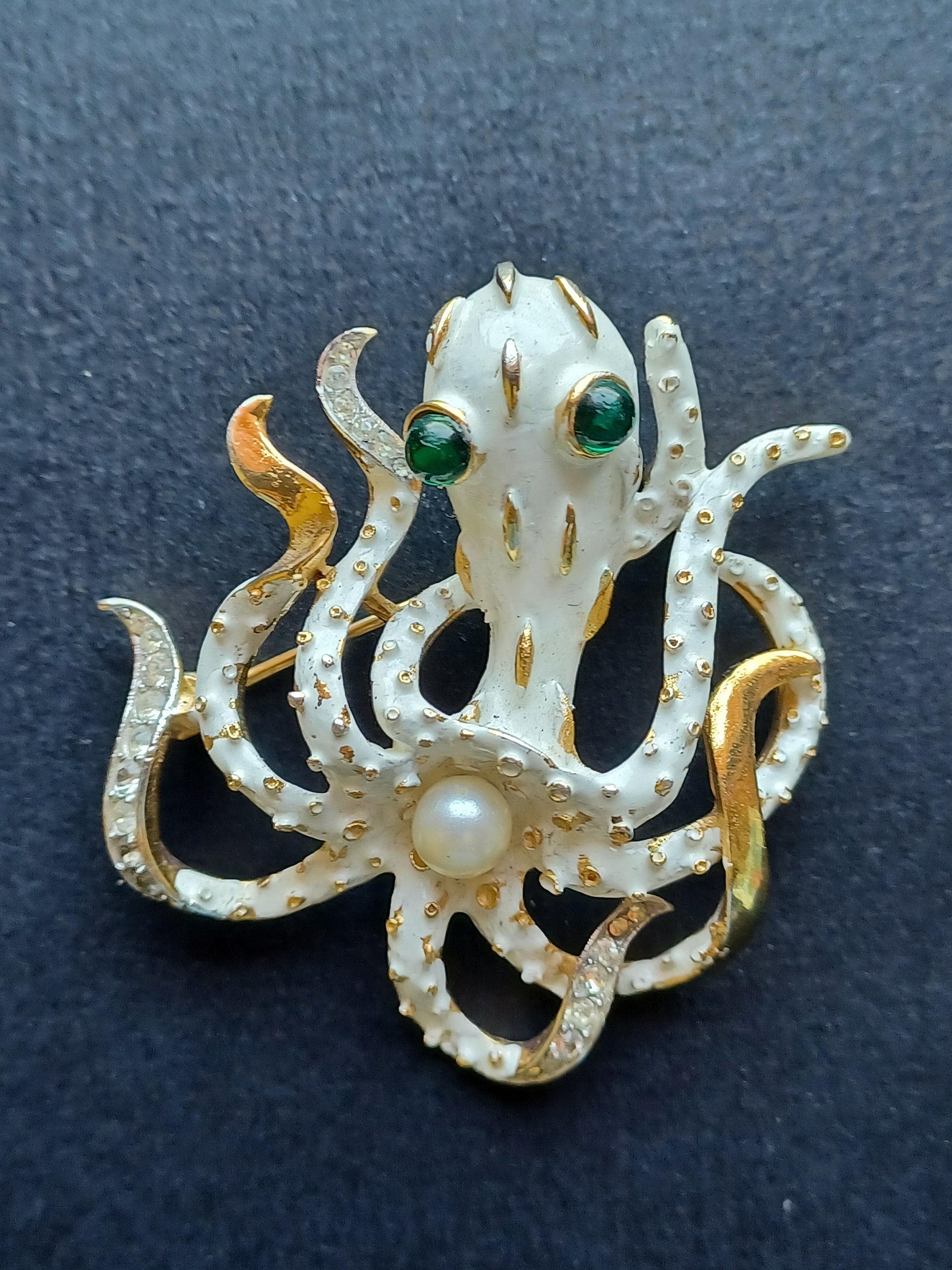 Vintage Octopus Brooch - Etsy