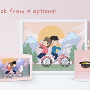 Geschenkverpackung | süße personalisierte Paar Illustration, Portrait personalisiert bestes Geschenk für sie Ihn Freund Freundin Hochzeit Jahrestag Cartoon