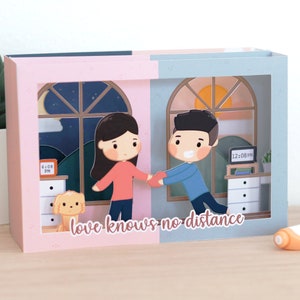 Biglietto pop-up di coppia personalizzato / regalo di San Valentino per lui il suo fidanzato fidanzato, anniversario, matrimonio, miglior regalo per lei, lunga distanza