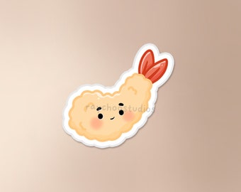 Garnelen Tempura Sticker | Tempura Aufkleber, Sushi Aufkleber, asiatisches Essen Aufkleber, süßes wasserfestes Vinyl Aufkleber, japanischer Aufkleber