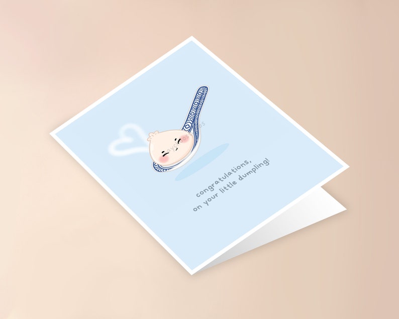 ALY LOU Biglietto Di Auguri Per Nascituro - 'Congratulations On Your Little Dumpling' Con Busta, In Inglese - 4
