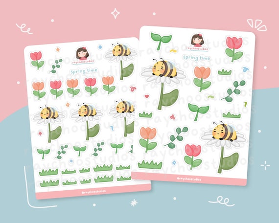 Spring Time Sticker Sheets Planner Stickers Bullet Journal | Etsy