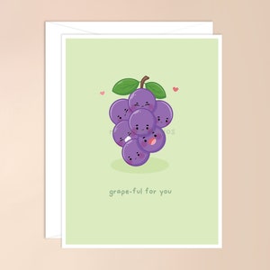 Carte pleine de raisins pour vous | jolie carte de remerciement, jeu de mots pour carte de remerciement, carte de remerciement punny, carte de remerciement, carte de remerciement, carte de remerciement