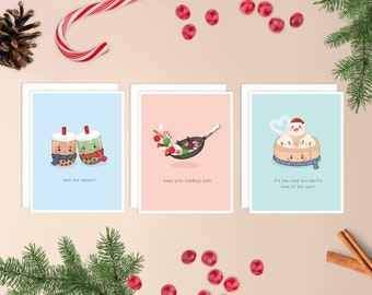 Assorted Christmas Card Set | cute Christmas card pack, funny Christmas cards bundle, kawaii cards for holidays punny, cute christmas cards