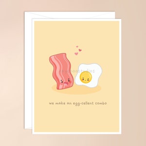 We Make An Egg-cellent Combo Grußkarte | asiatische Essen Karte, kawaii Karte, asiatische Wortspiel Karte, Punny Food Karte, Frühstückskarte, lustige Essen Karte