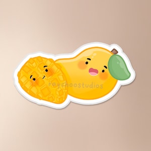 Mango (Pair) Sticker | fruit sticker, asian fruit sticker, asian food sticker, food sticker, cute waterproof vinyl sticker, mango lover