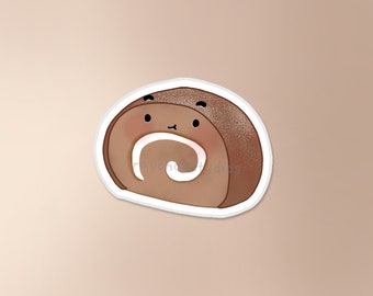 Chocolate Swiss Roll Sticker | asian sticker, asian food sticker, food sticker, waterproof sticker, cute vinyl sticker, asian bakery sticker