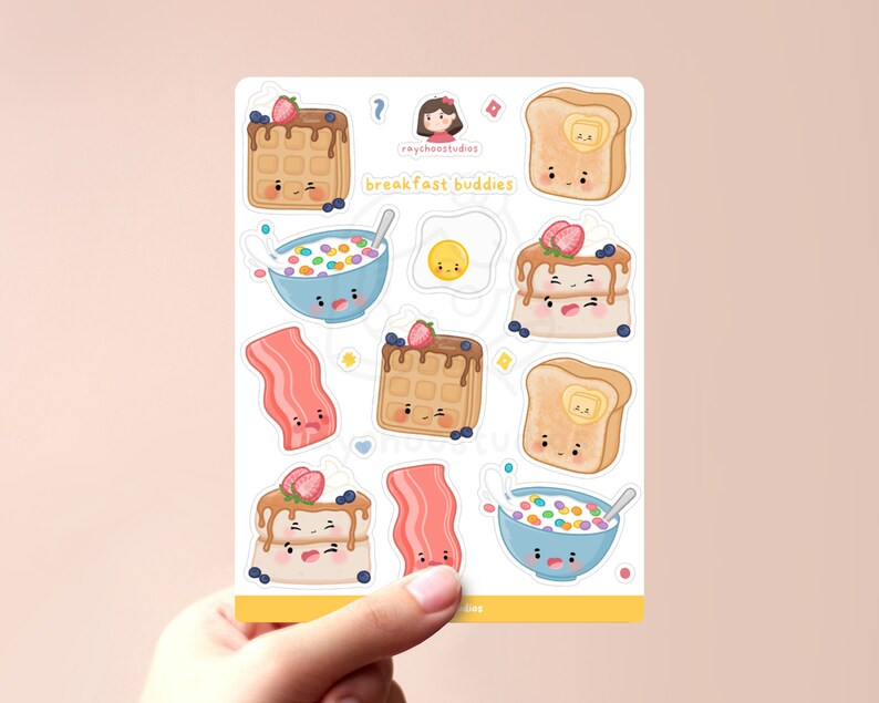 Breakfast Buddies Sticker Sheet | Planner Stickers, Bullet Journal Bujo ...