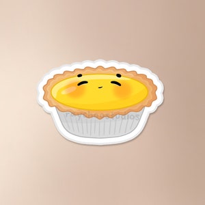 Egg Tart (Tin) Sticker | daan tat sticker, asian bakery sticker, asian food sticker, food sticker, cute waterproof vinyl sticker