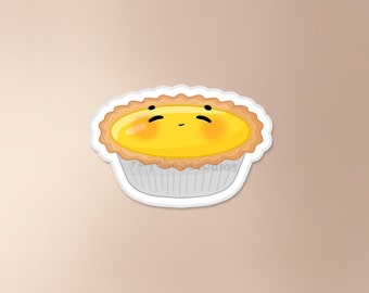 Egg Tart (Tin) Sticker | daan tat sticker, asian bakery sticker, asian food sticker, food sticker, cute waterproof vinyl sticker