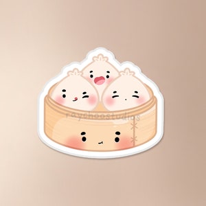 Xiao Long Bao Sticker | asian sticker, asian food sticker, bun food sticker, waterproof sticker, cute vinyl sticker, dumpling sticker