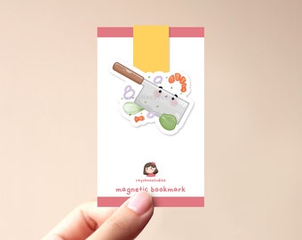 Cleaver Magnetic Bookmark | cute asian food, kawaii kitchen, cute book mark, gift for book lovers, aesthetic, food bookmark