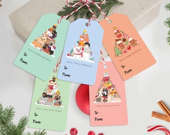 Christmas Gift Tags | cute christmas gift tags with string, christmas gift labels, xmas tags, holiday gift tags, gift tags, christmas tags