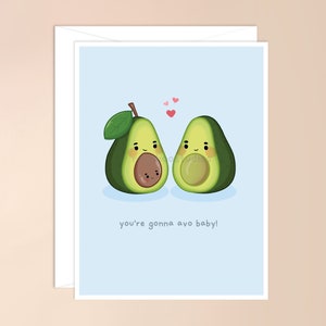 Carte de voeux You're Gonna Avo - Bleu | jolie carte de bébé, jeu de mots, carte d'avocat, carte de bao, nouveau bébé, baby shower, naissance, carte de bébé garçon