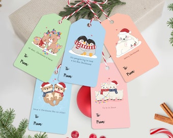 Christmas Gift Tags | cute christmas gift tags with string, christmas gift labels, xmas tags, holiday gift tags, gift tags, christmas tags