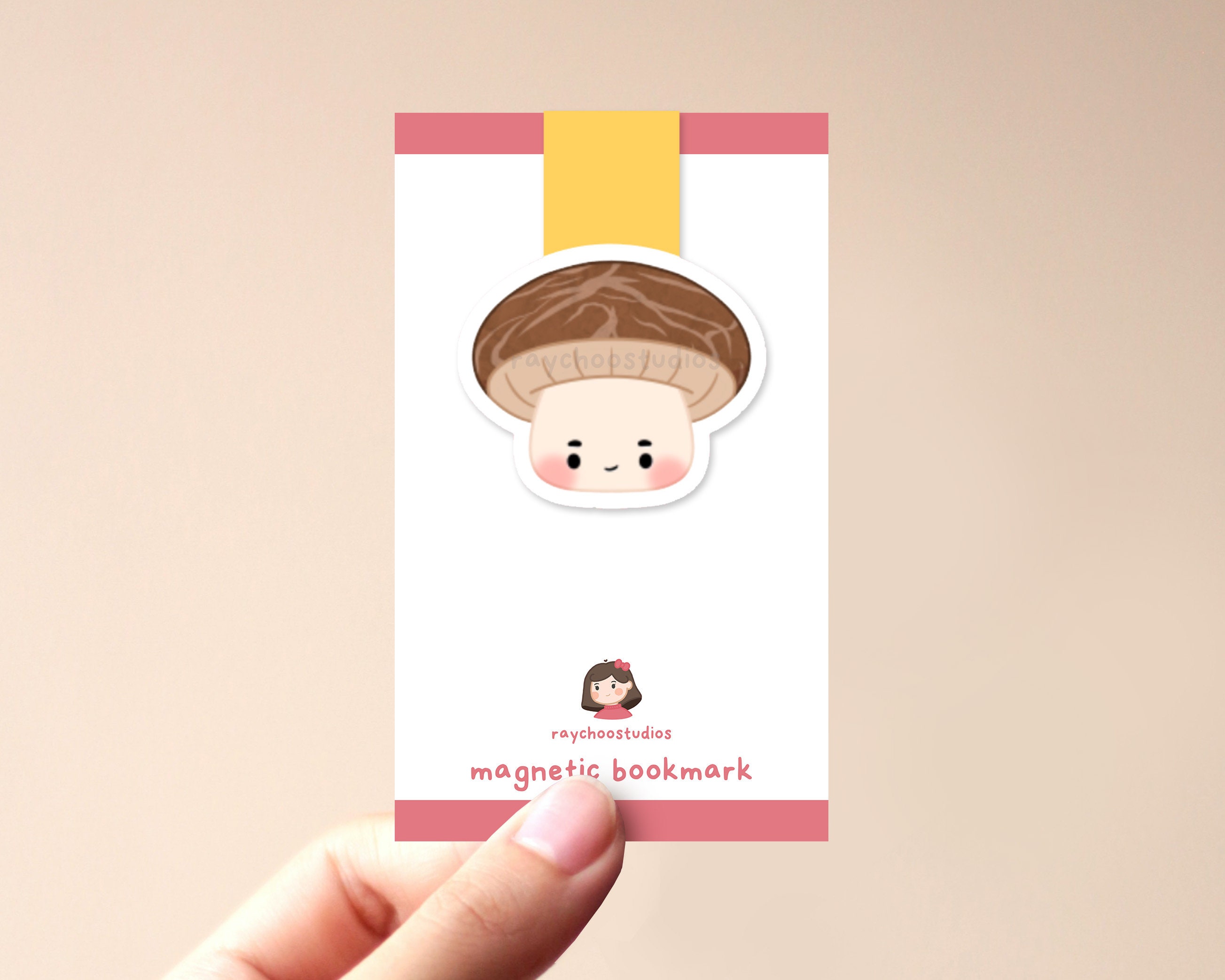 Shiitake Pilz Lesezeichen | niedlicher Pilz, kawaii, Lesezeichen, Geschenk für Buchliebhaber, ästhetisch, asiatisch, süßes Food Lesezeichen