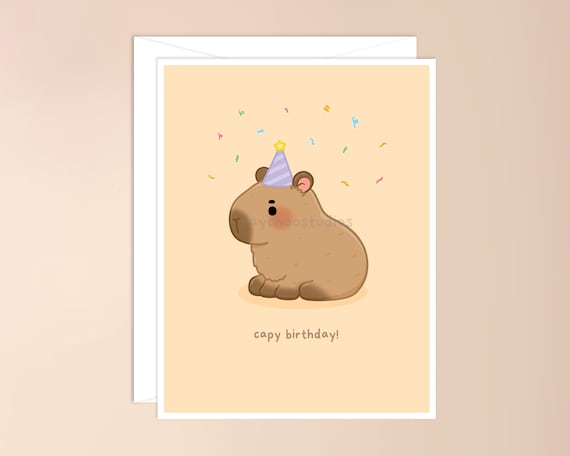 Cute Animal Card Old English Co. Capybara Birthday Card - Cute Animal Greeting Card With Envelope Cute Animal Cards - View #2