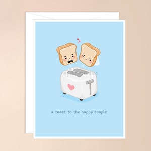 A Toast to the Happy Couple Wedding Card wedding card pun, punny wedding card, wedding card, cute wedding card, funny wedding card image 1