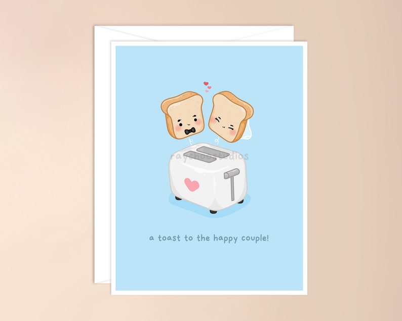 A Toast to the Happy Couple Wedding Card wedding card pun, punny wedding card, wedding card, cute wedding card, funny wedding card image 1