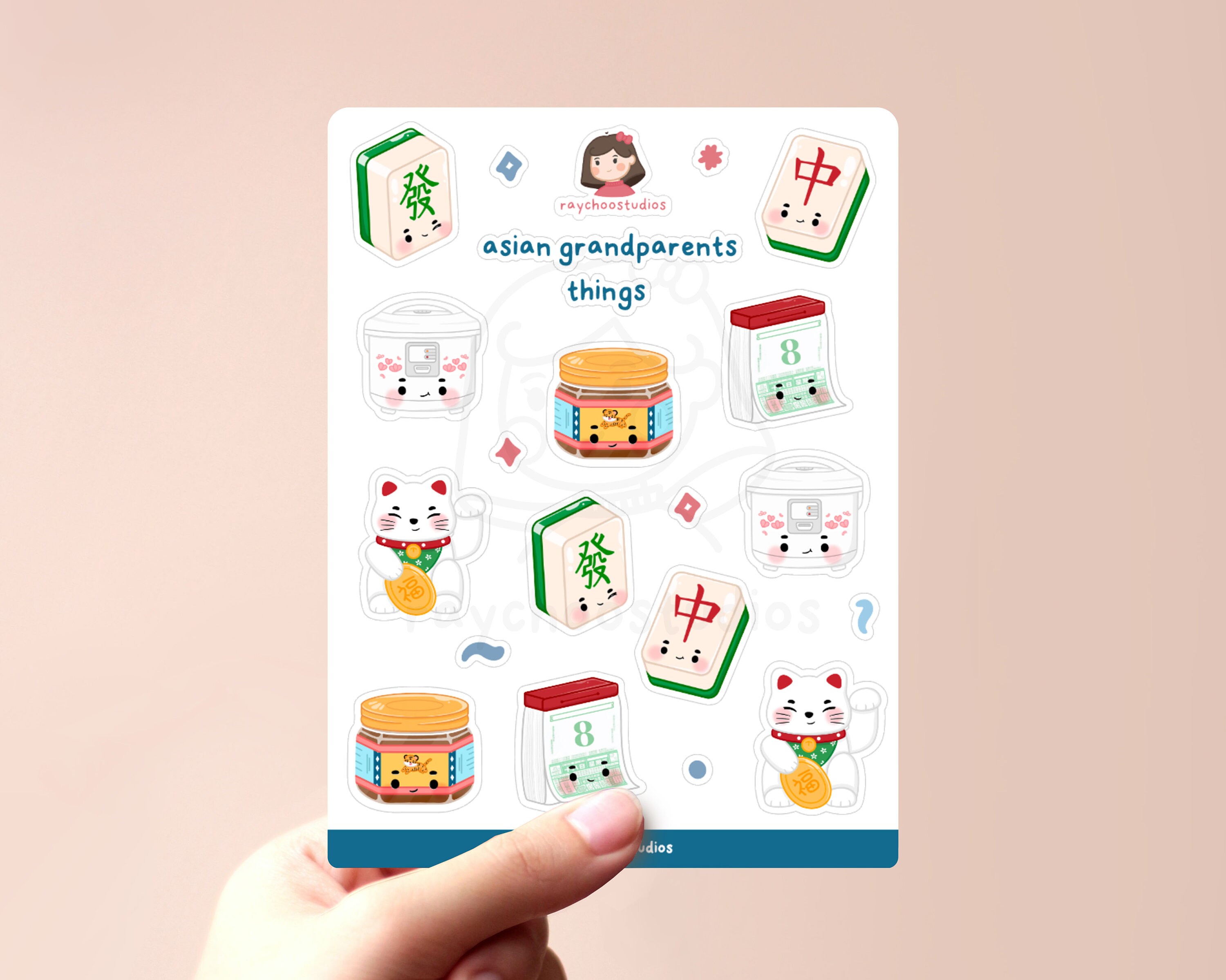 Asian Grandparents Things Sticker Sheets | Planner Stickers, Bullet ...