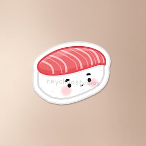 Red Tuna Nigiri Sticker | sashimi sticker, sushi sticker, asian food sticker, food sticker, cute waterproof vinyl sticker, japanese sticker